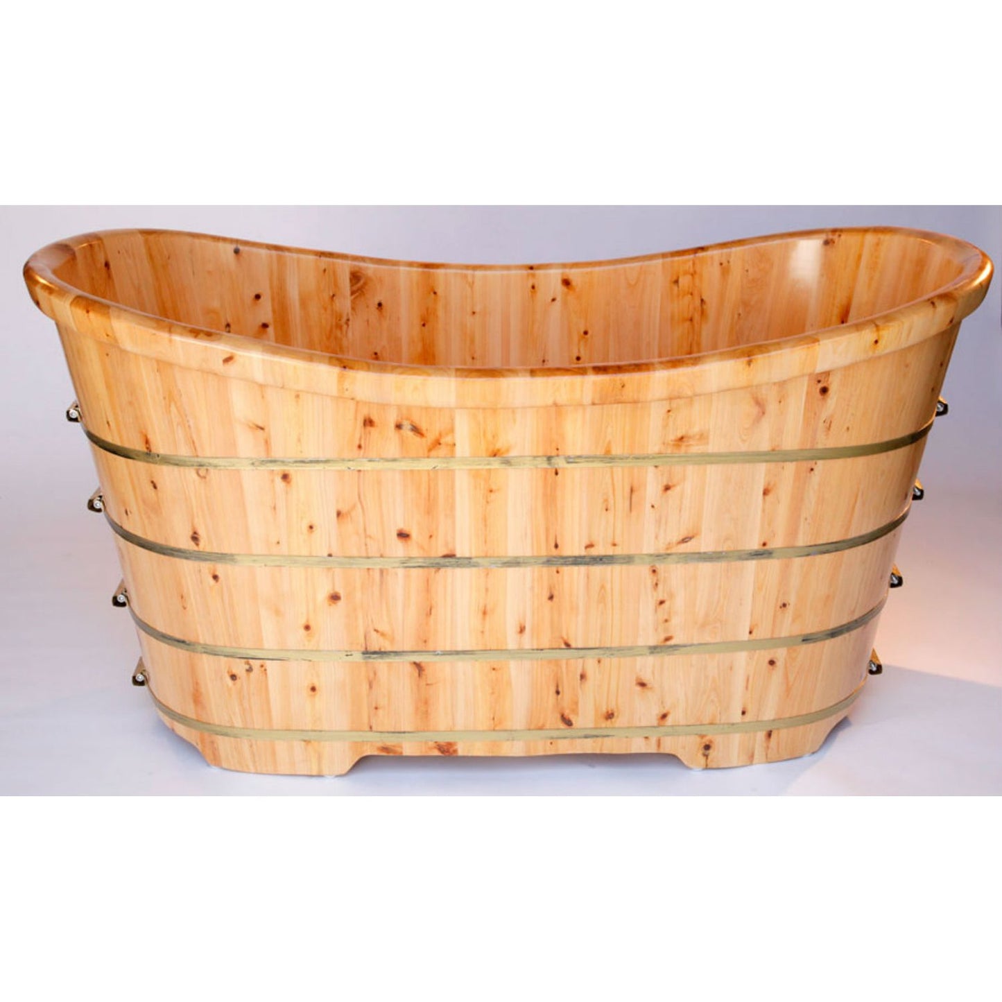 AB1105 63" Free Standing Cedar Wooden Bathtub