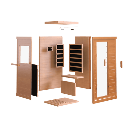 900W Infrared Sauna for Home Use with 360° Full-Body Heating, Dual Bluetooth Speakers & Mood Lights - Detox Therapy for Fitness Enthusiasts, Skin Care & Stress Relief in Bathroom
