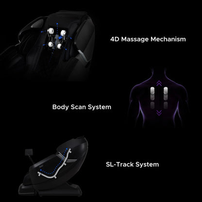 Pro-Vigor 4D Zero Gravity Massage Chair with SL Track & Heated Roller, Brown