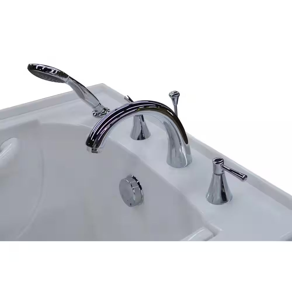 Nova Heated Wheelchair Accessible 4.5 Ft. Walk-In Whirlpool Bathtub in White with Chrome Trim