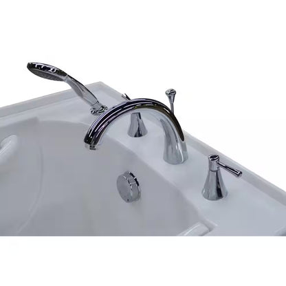 Nova Heated Wheelchair Accessible 4.5 Ft. Walk-In Whirlpool Bathtub in White with Chrome Trim