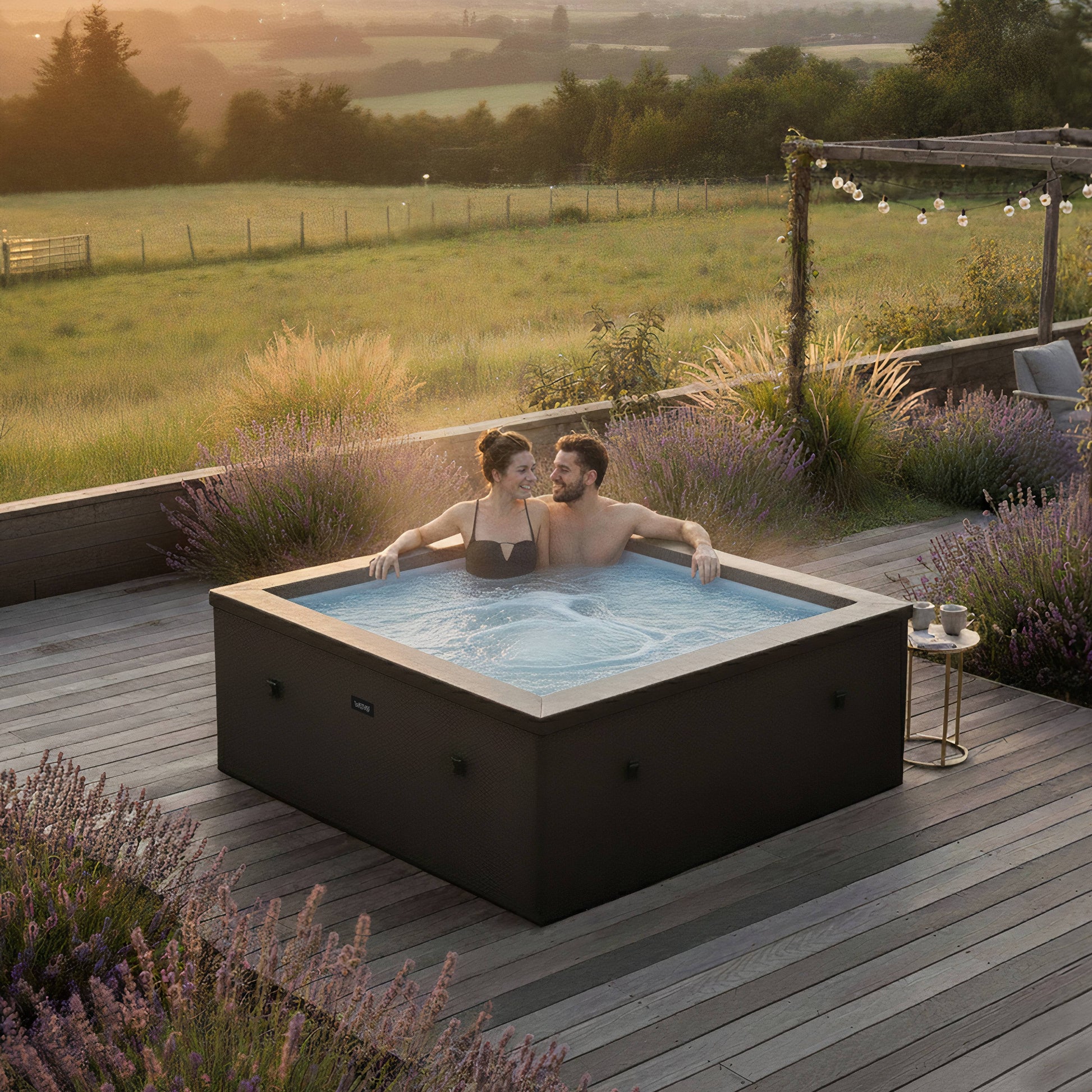 Garda | 4-Person Eco Foam Hot Tub | Integrated Heater | Graphite Gray
