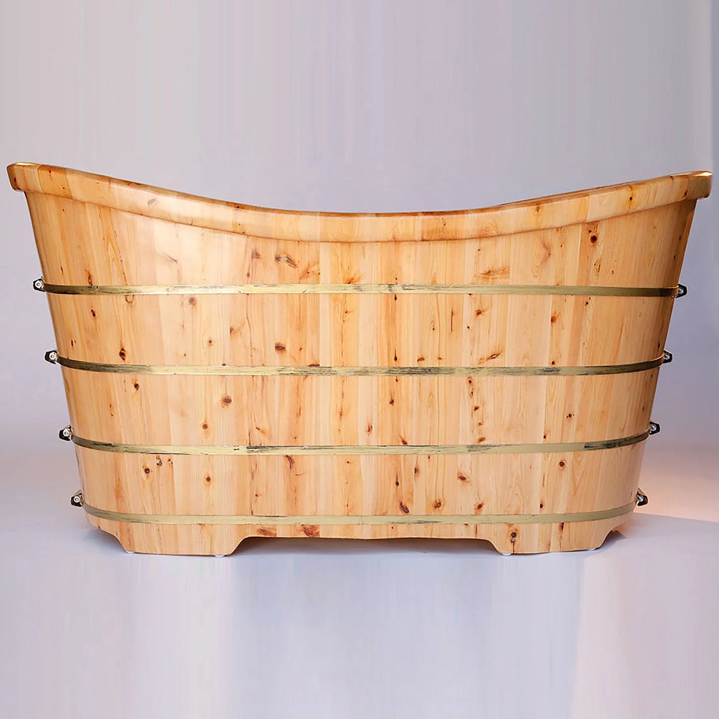 AB1105 63" Free Standing Cedar Wooden Bathtub