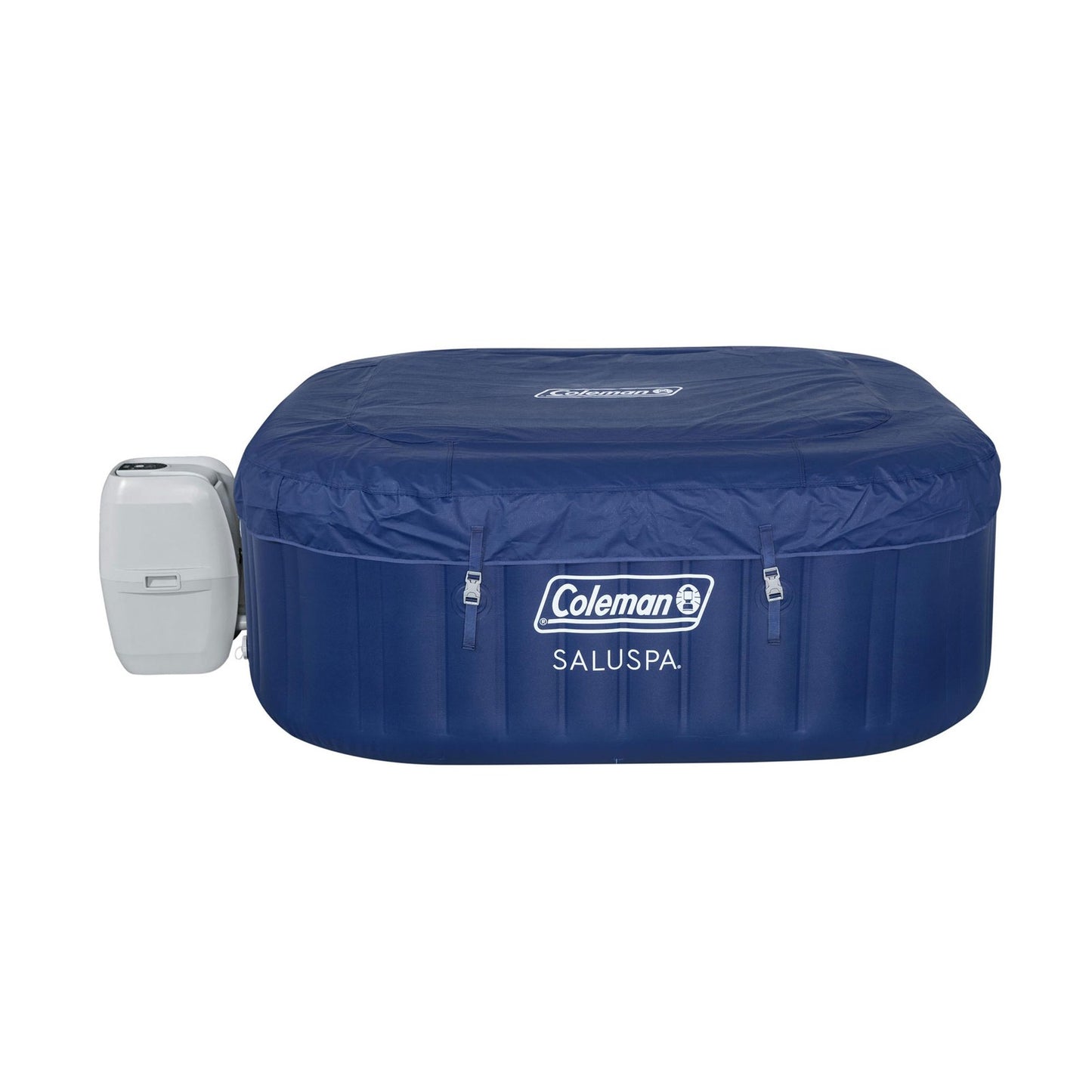 Coleman Atlantis Airjet Square Inflatable Hot Tub with Energysense Cover, Blue