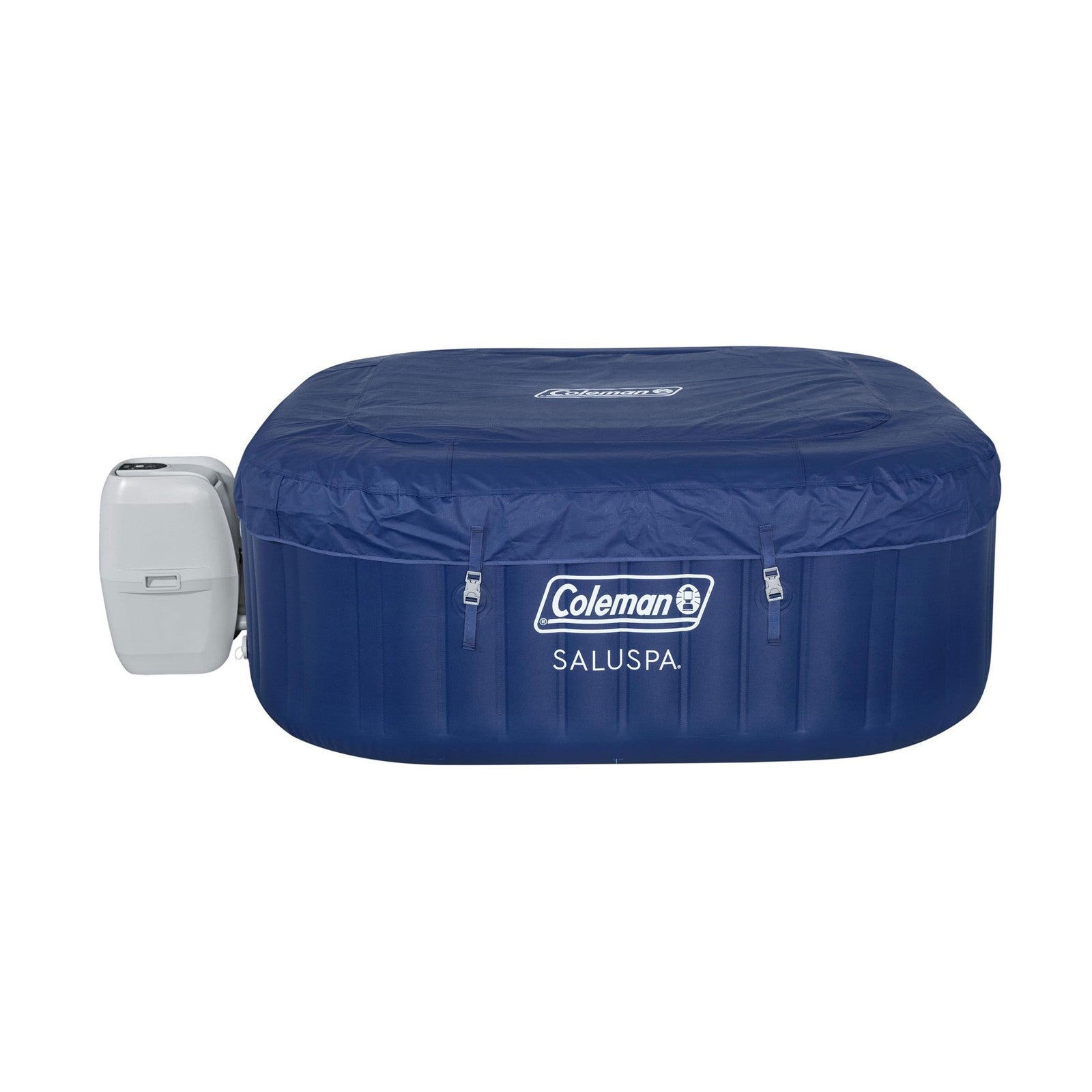 Coleman Atlantis Airjet Square Inflatable Hot Tub with Energysense Cover, Blue