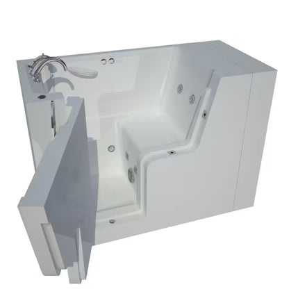Nova Heated Wheelchair Accessible 4.5 Ft. Walk-In Whirlpool Bathtub in White with Chrome Trim