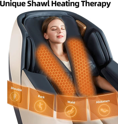 MT339 4D Massage Chair, Full Body Shiatsu Recliner with Auto Extendable Footrest, Zero Gravity, SL Track, Deep Yoga Stretch