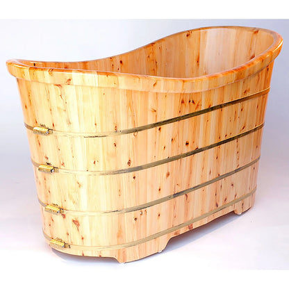 AB1105 63" Free Standing Cedar Wooden Bathtub