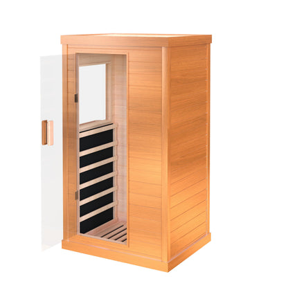 900W Infrared Sauna for Home Use with 360° Full-Body Heating, Dual Bluetooth Speakers & Mood Lights - Detox Therapy for Fitness Enthusiasts, Skin Care & Stress Relief in Bathroom