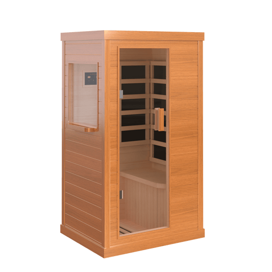 900W Infrared Sauna for Home Use with 360° Full-Body Heating, Dual Bluetooth Speakers & Mood Lights - Detox Therapy for Fitness Enthusiasts, Skin Care & Stress Relief in Bathroom