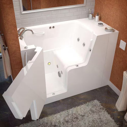 Nova Heated Wheelchair Accessible 4.5 Ft. Walk-In Whirlpool Bathtub in White with Chrome Trim