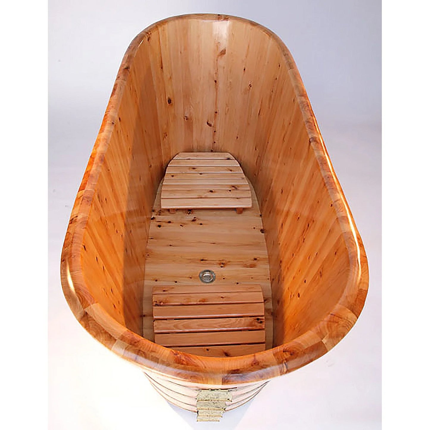 AB1105 63" Free Standing Cedar Wooden Bathtub